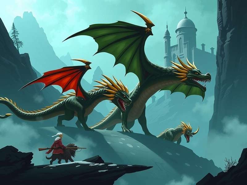 A majestic dragon mount soaring over the Dragonwilds landscape in RuneScape
