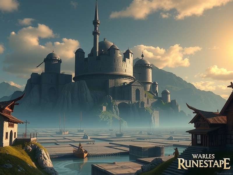 Collection of official RuneScape merchandise including figures, apparel, and art books