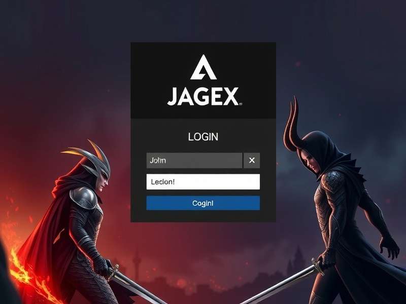Secure Jagex Login screen with RuneScape characters in background
