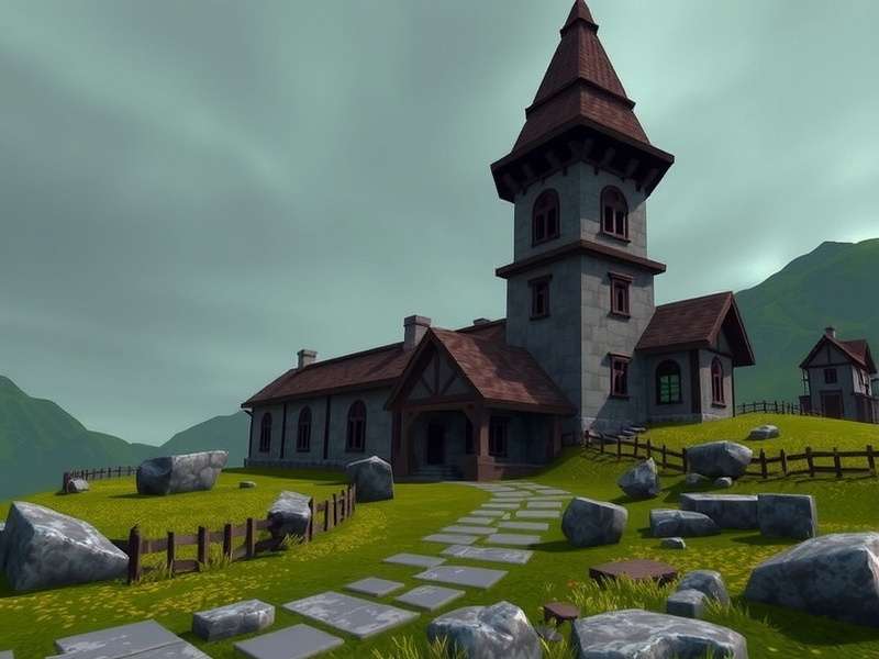 A nostalgic pixel-art scene reminiscent of early RuneScape Classic landscapes