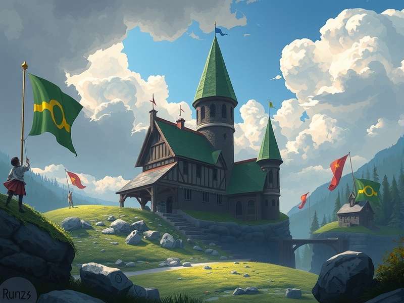 Mysterious ancient rune stones glowing with magical energy