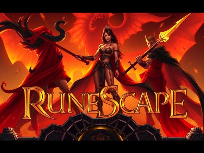 Fantasy landscape with medieval architecture and a glowing magical aura, reminiscent of RuneScape's Gielinor