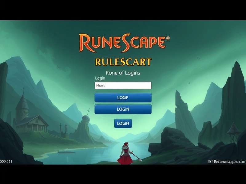 RuneScape character standing before a majestic portal, symbolizing login and entry to the game world
