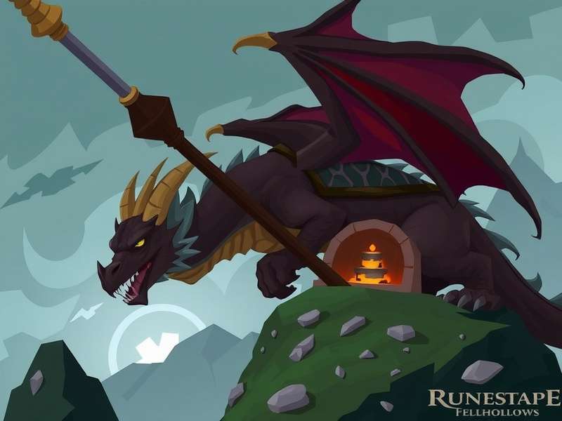 RuneScape Dragonwilds Fellhollow landscape with dragons and players