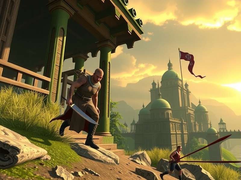 Fantasy landscape with mountains and a river, representing the world of RuneScape