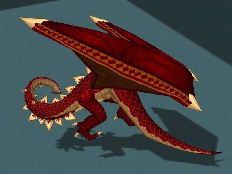 Panoramic view of the RuneScape Dragon Wilds landscape showing mountains, dragons, and ancient ruins